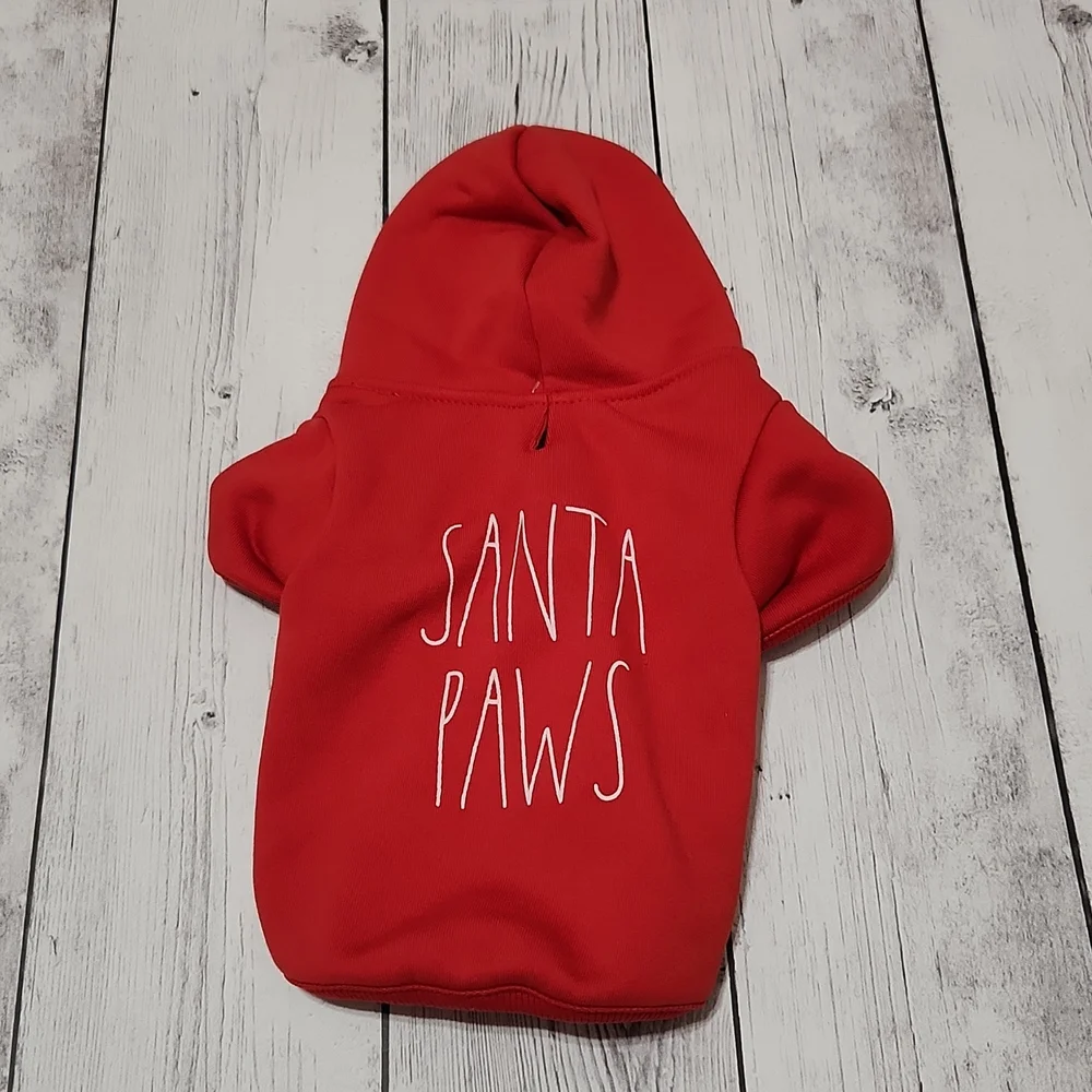 NWT Rae Dunn Santa Paws XS Hoodie Dog coat